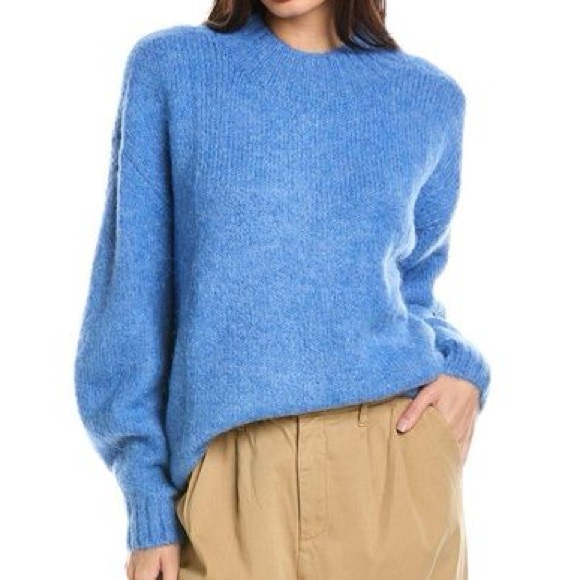 Carlen Mock Neck Sweater in campanula blue - Picture 4 of 5